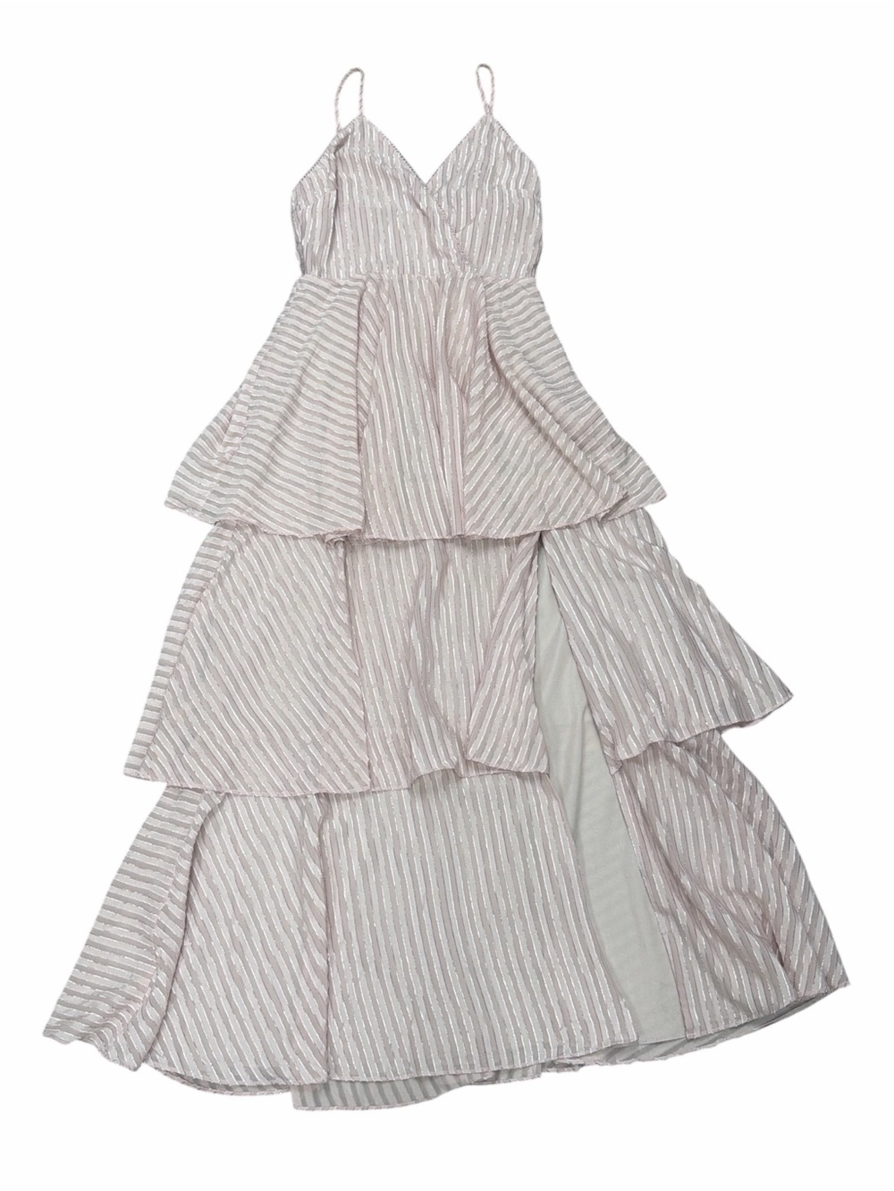 House of Harlow 1960 Blush Striped Tiered Maxi Dress